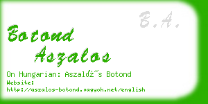 botond aszalos business card